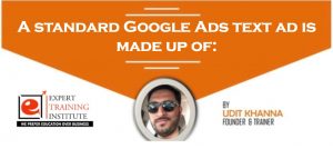 A standard Google Ads text ad is made up of