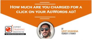 How much are you charged for a click on your AdWords ad