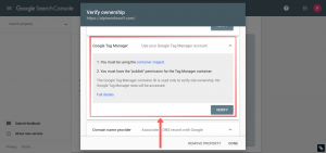 webmaster tools google tag manager
